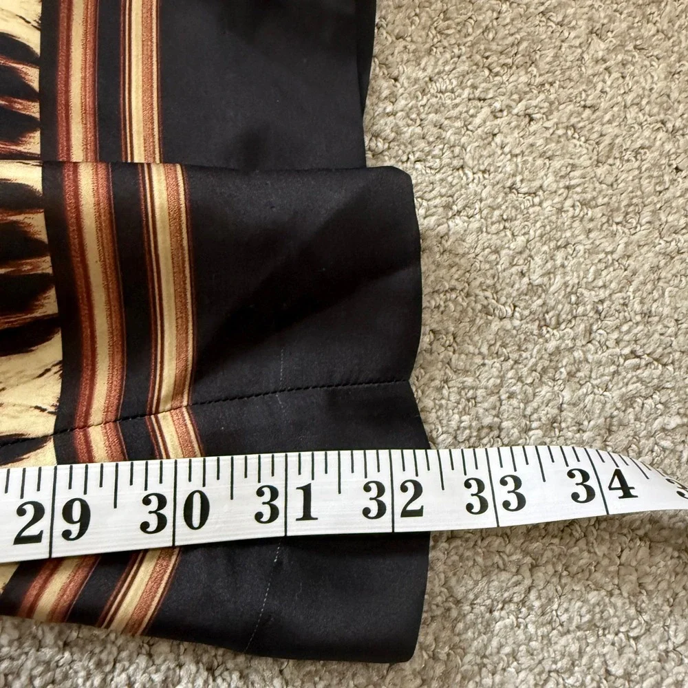 Vintage Cache Wide Leg Animal Print Pants Brown Palazzo‎ Flowy Y2K Earthy Brat 6